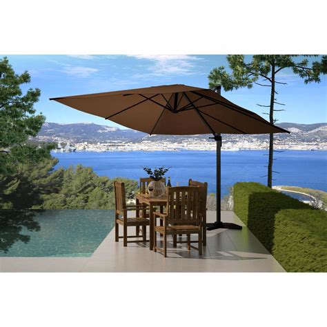 Parasol excéntrico rectangular 3 x 4 m giratorio en 360  .